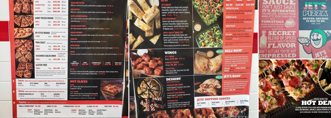 Jet's Pizza Menu