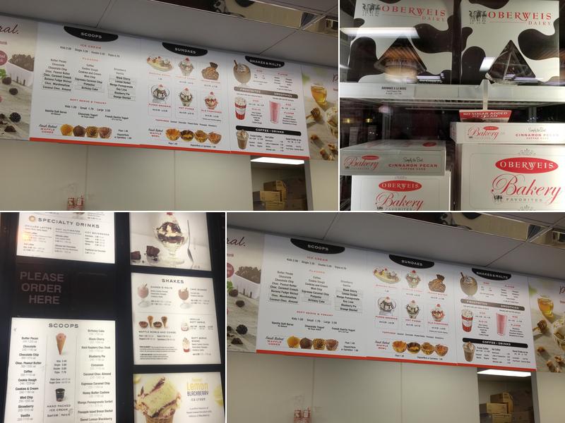 Oberweis Ice Cream and Dairy Store Menu