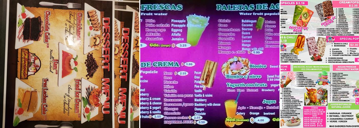 La Michoacana Premium Menu
