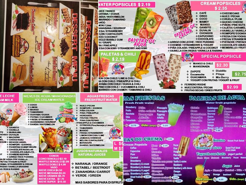 La Michoacana Premium Menu