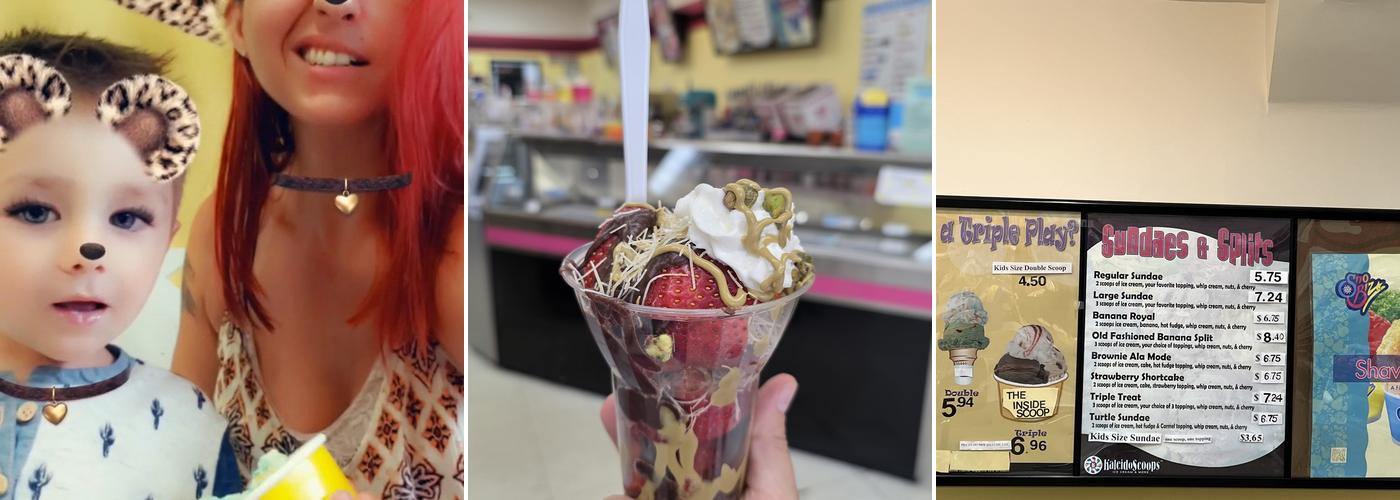 The Inside Scoop formerly kaleidoscoops Menu