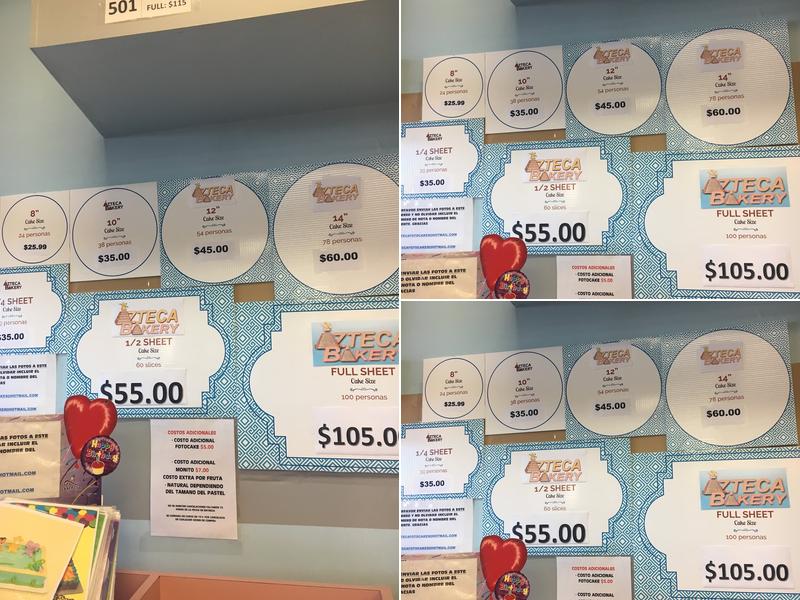 Azteca Bakery Menu