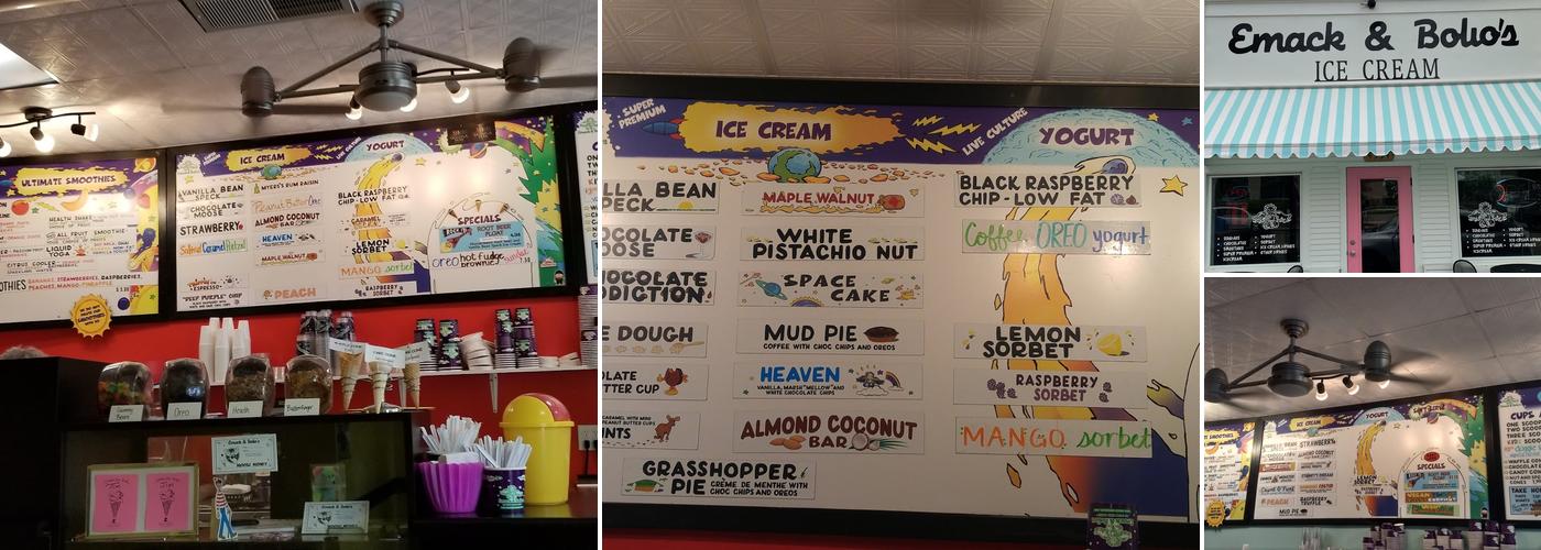 Emack & Bolio's Ice Cream Menu