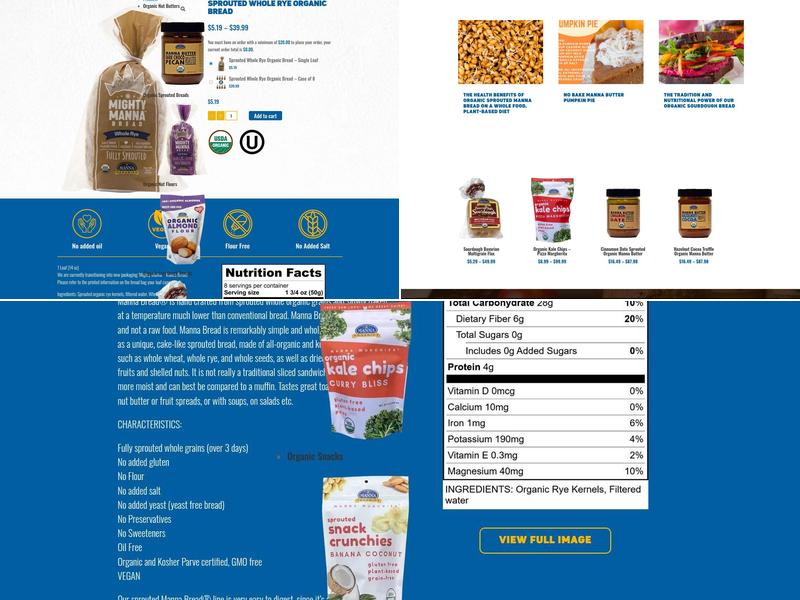 Manna Organics LLC Menu