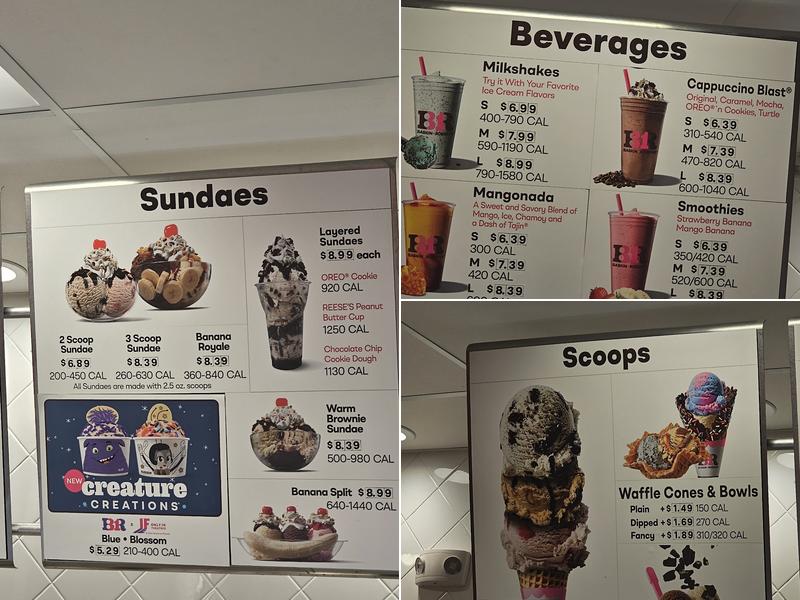 Baskin-Robbins Menu