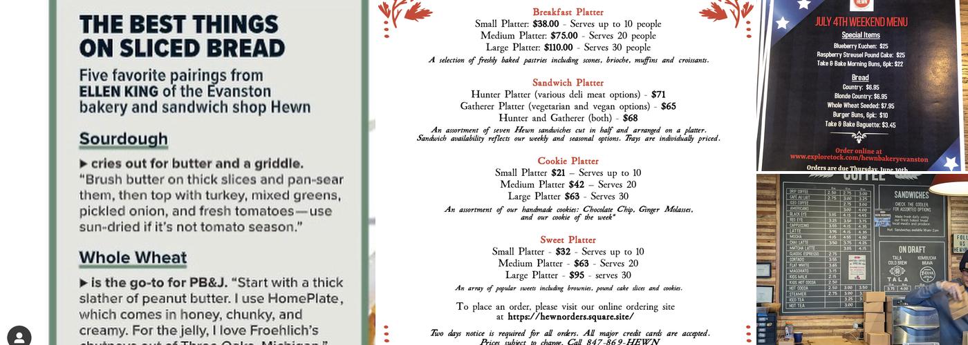 Hewn Menu