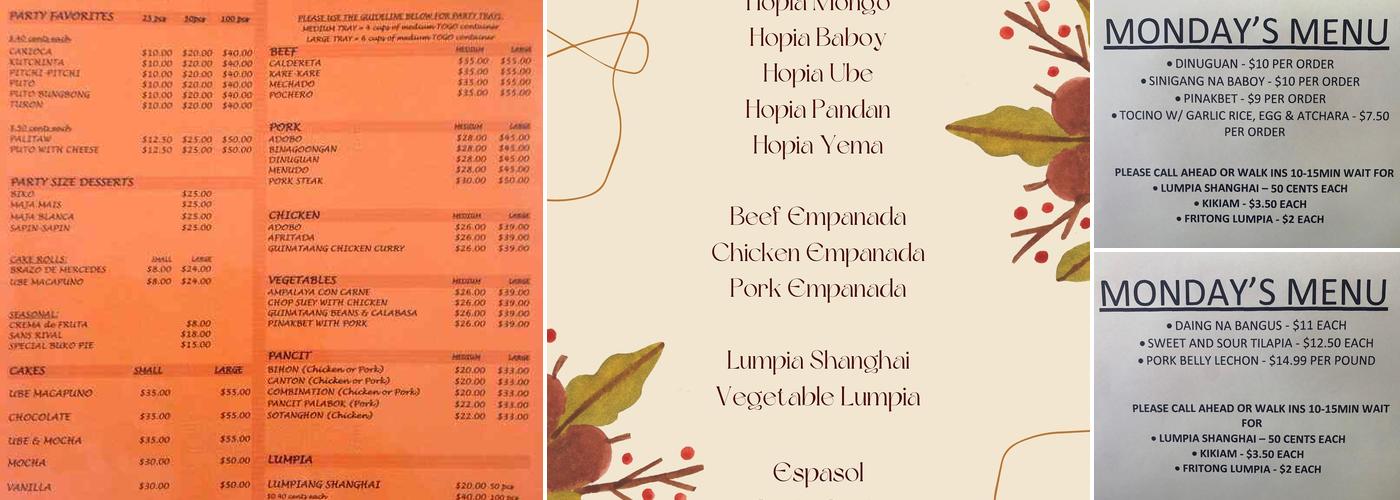 Mariegold Bakery & Fast Menu