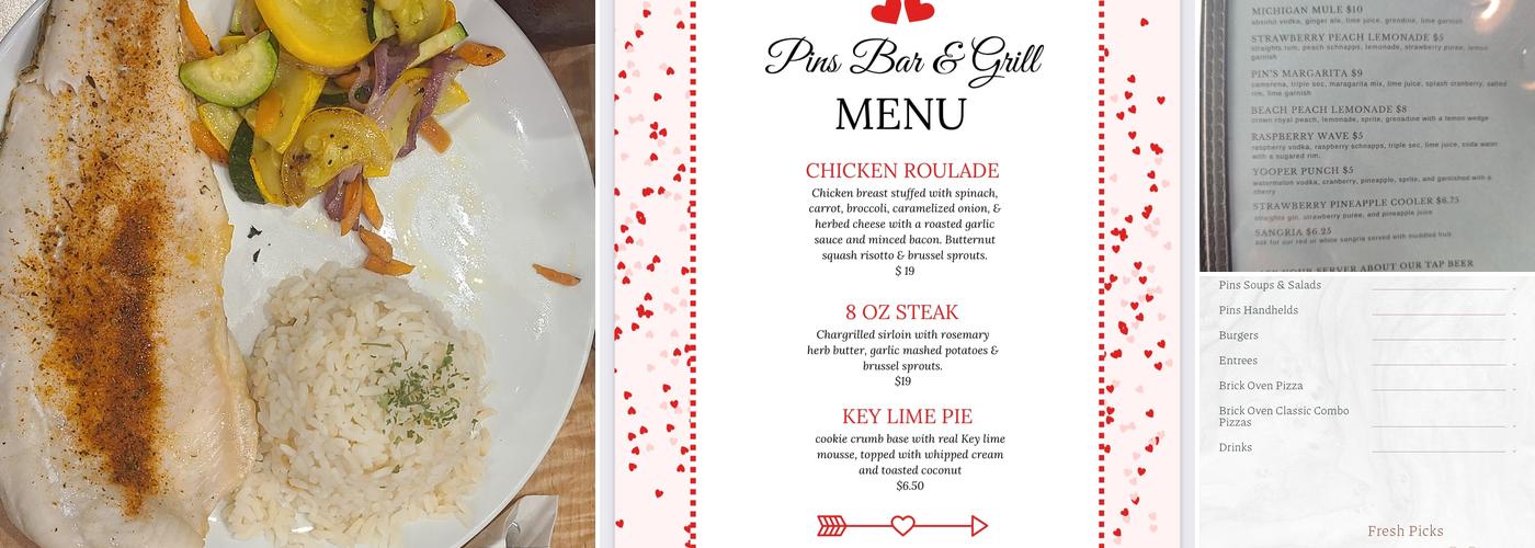 Pins Bar & Grill Menu
