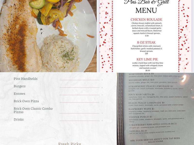 Pins Bar & Grill Menu