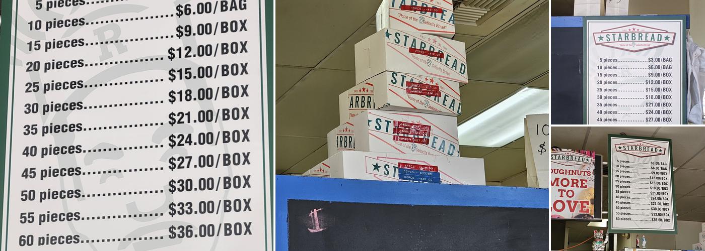 Starbread Bakery Menu