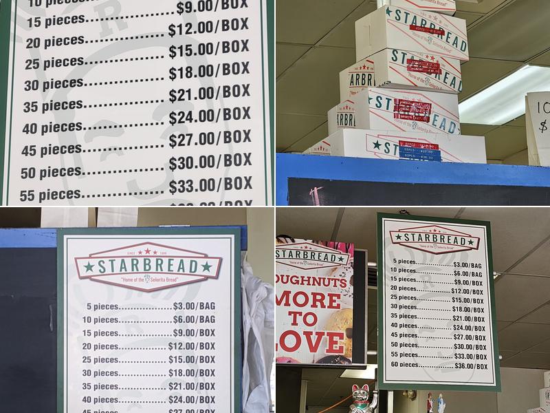 Starbread Bakery Menu