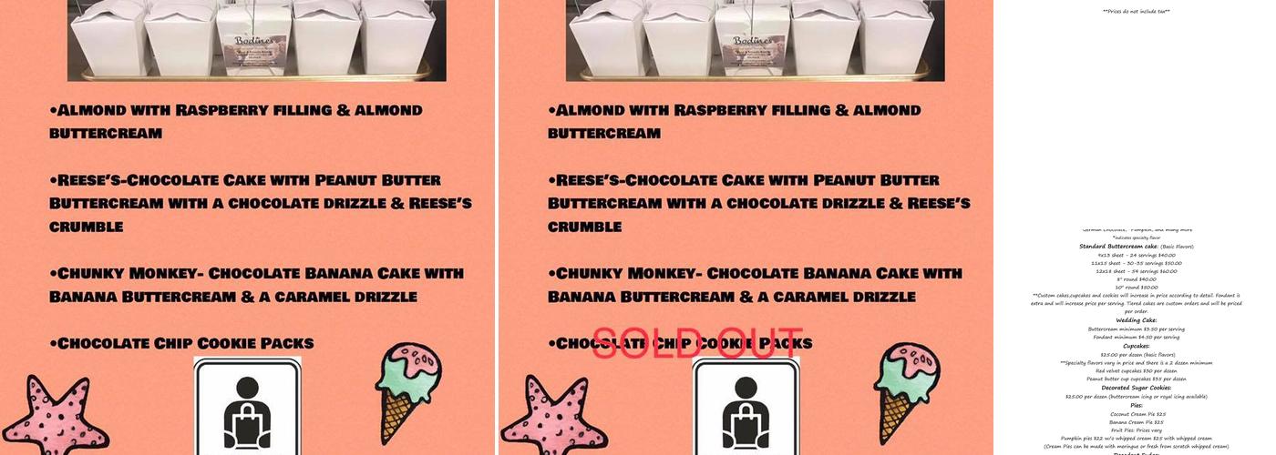 Bodine's Baking Company Menu