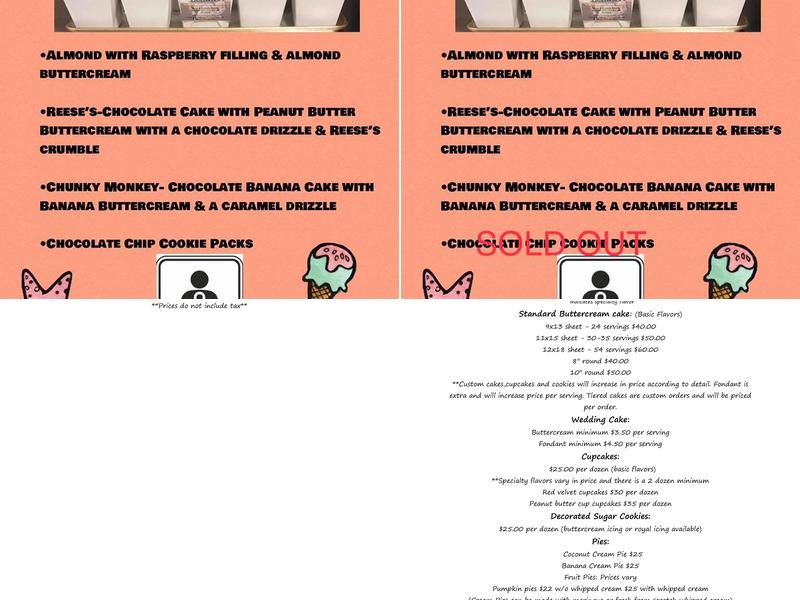 Bodine's Baking Company Menu