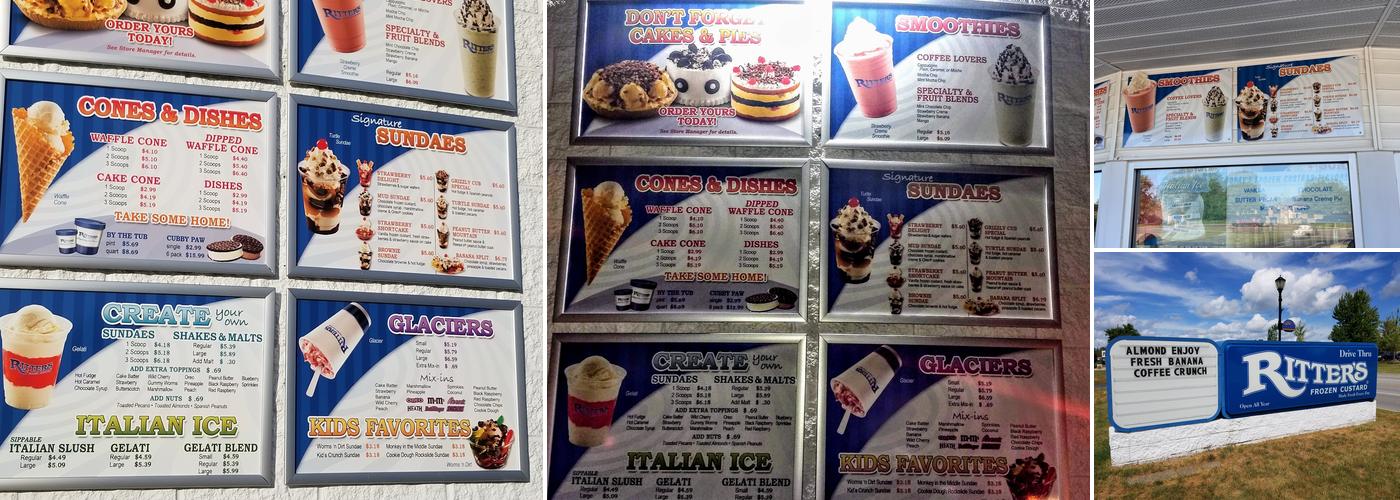 Ritter's Frozen Custard Menu