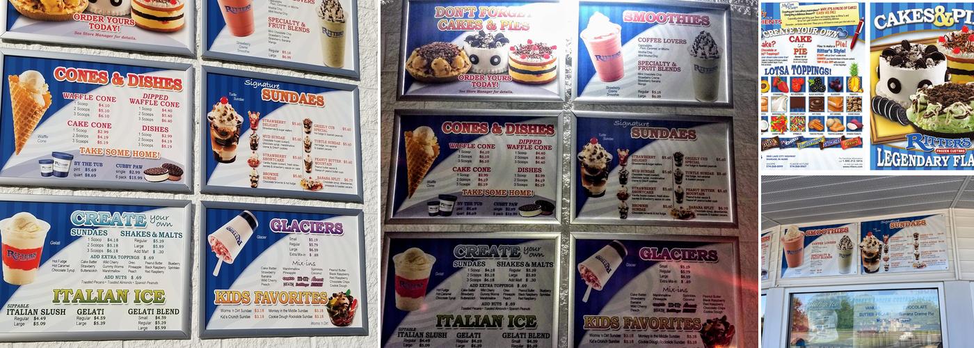 Ritter's Frozen Custard Menu