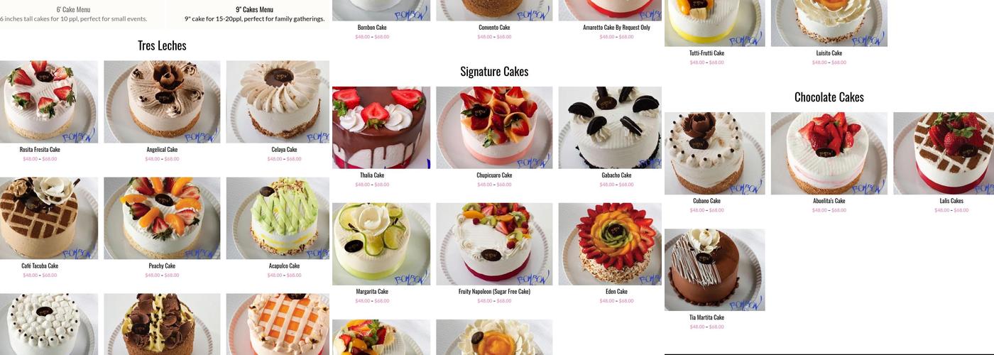 Bombon Menu