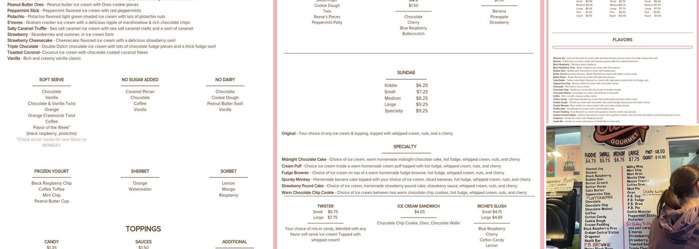 Dairy Twist Menu