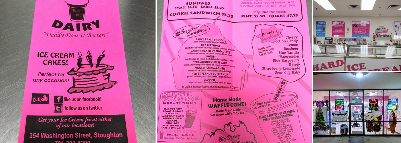 Daddy's Dairy Menu