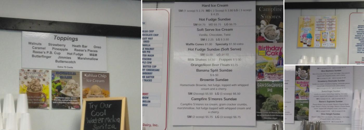 Mimi's Ice Cream & Sweet Treats Menu