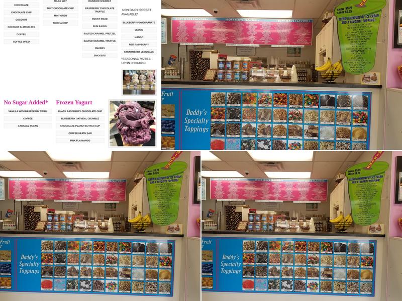 Daddy's Dairy Menu