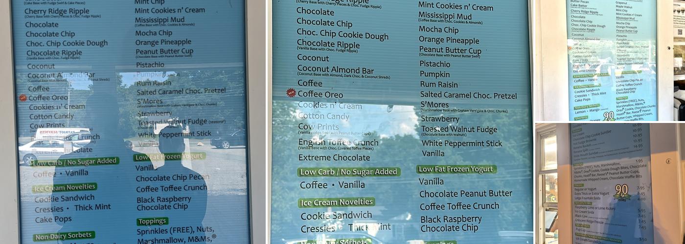 Crescent Ridge Dairy Menu