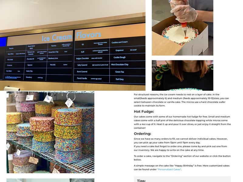 Toscanini's Ice Cream Menu