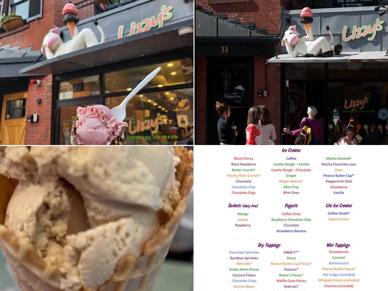 Lizzy's Ice Cream Menu