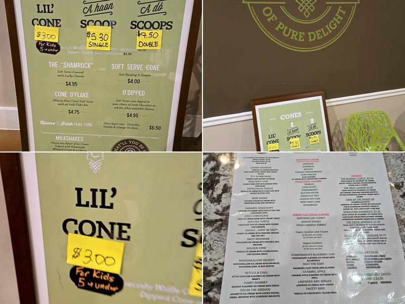 Cone Gourmet Ice Cream Menu