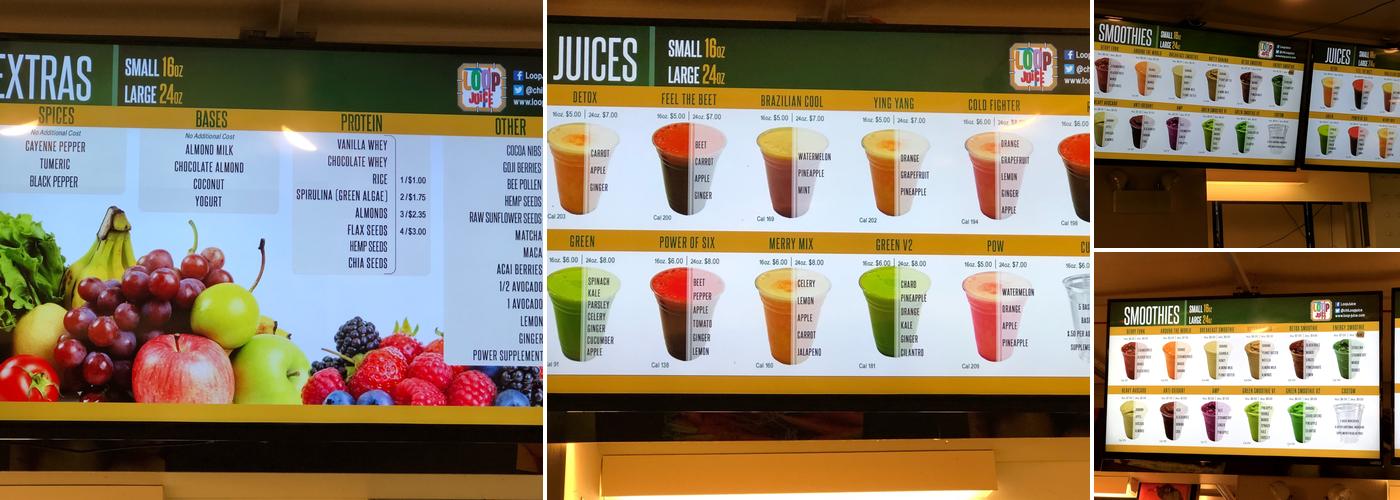 Loop Juice Menu