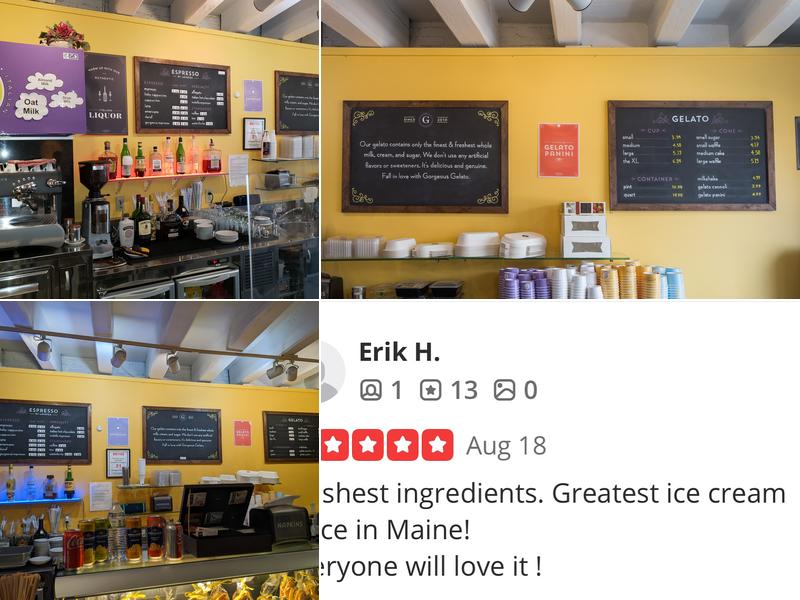 Gorgeous Gelato Portland Menu