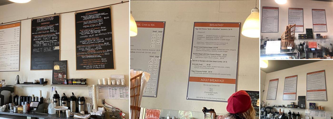 Gracious Bakery Menu