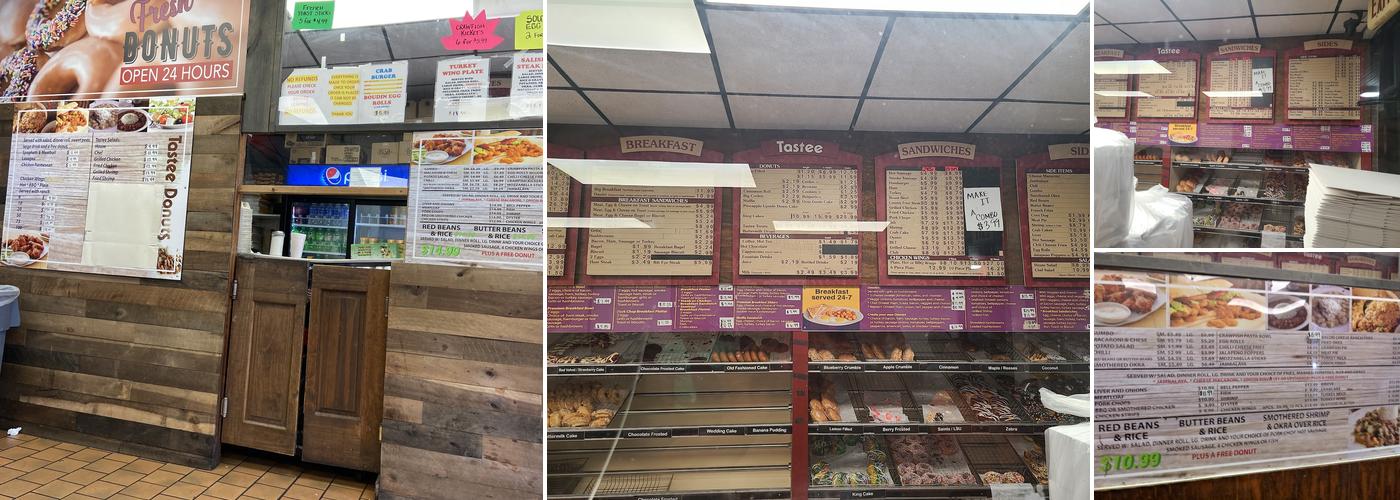 Tastee Donuts Menu