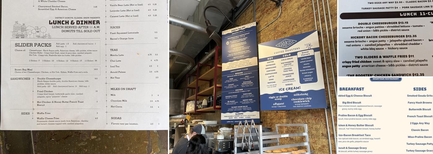 District Donuts Sliders Brew Menu