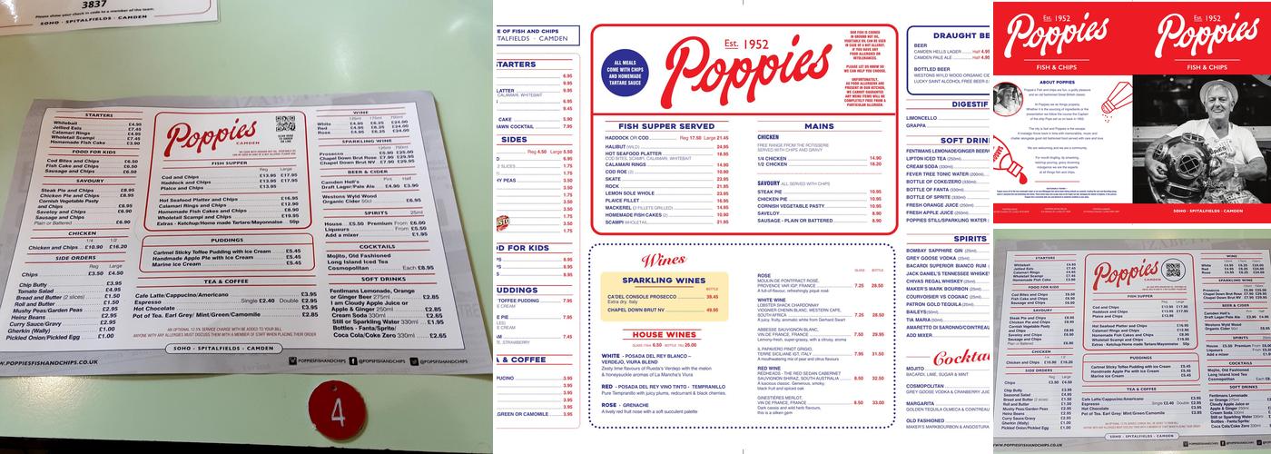 Poppie's Menu