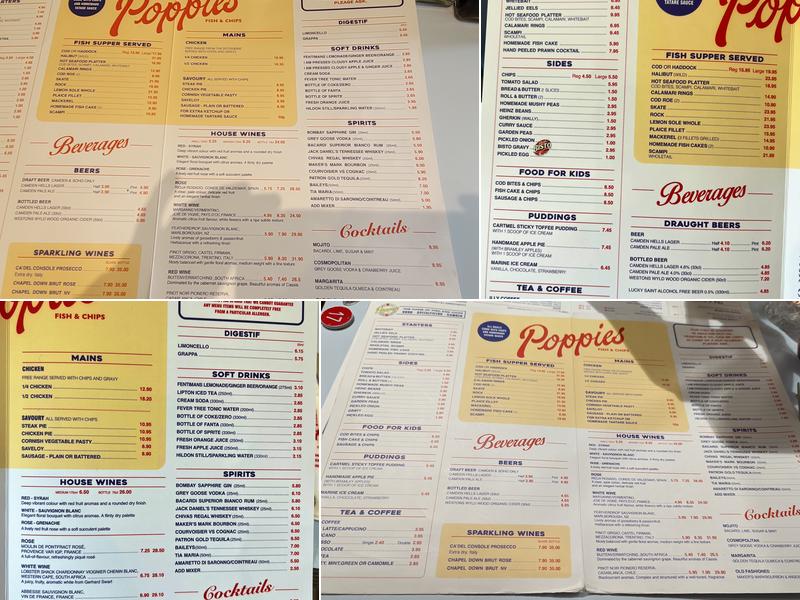 Poppies Fish & Chips Menu