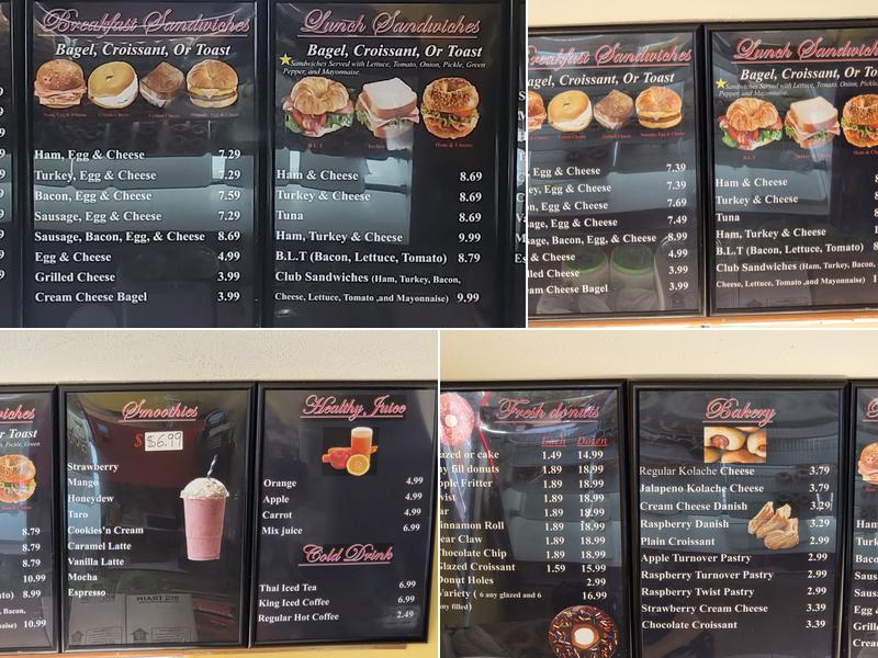 King Donuts Menu