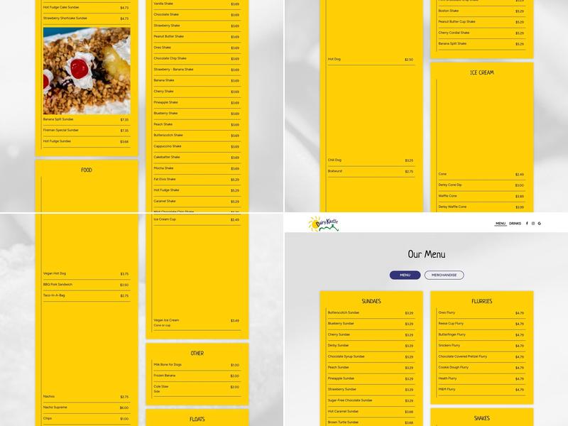Dairy Kastle Menu