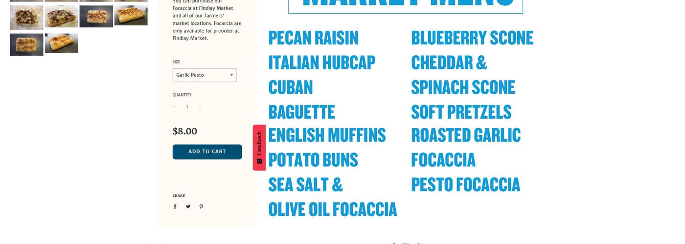 Blue Oven Bakery Menu