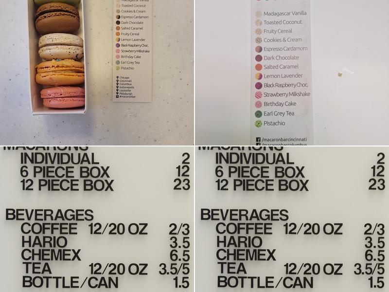 Macaron Bar Menu