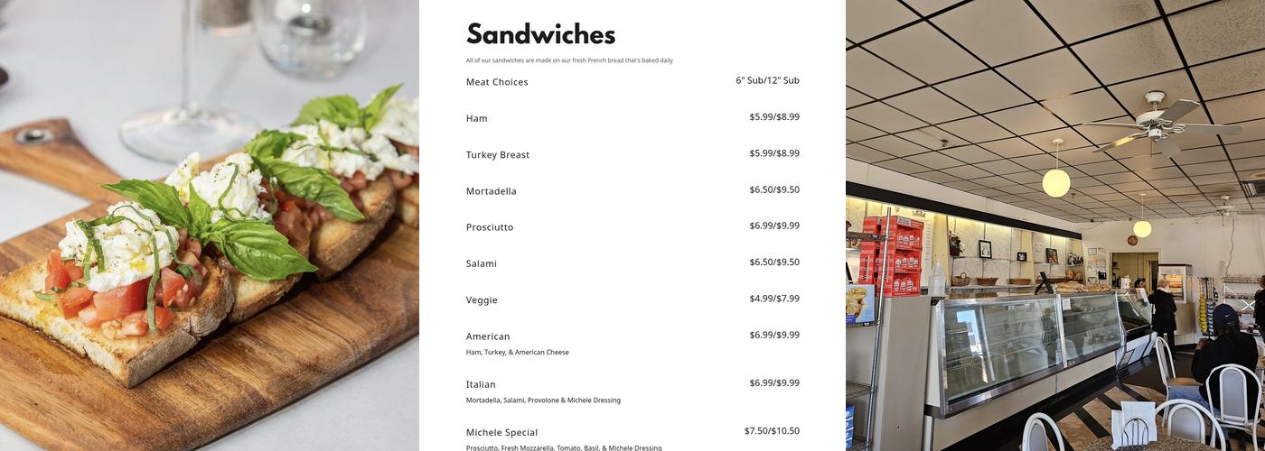 Casa Nostra Bakery Menu