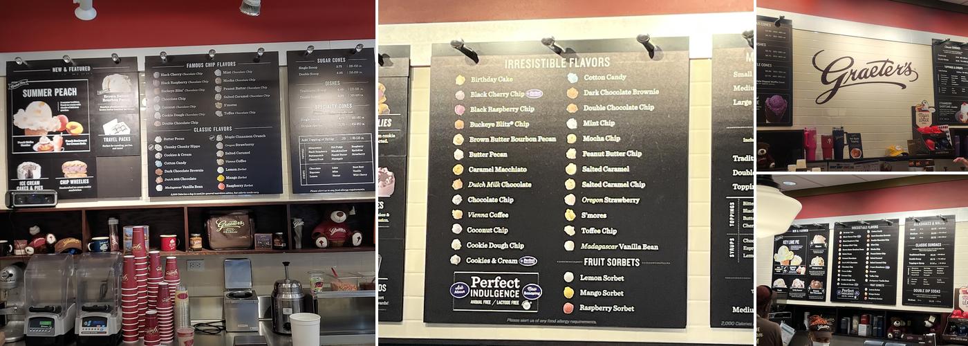Graeter's Ice Cream Menu