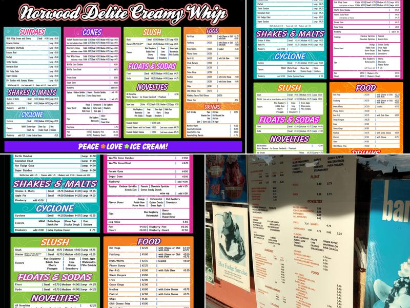 Norwood Delite Creamy Whip Menu