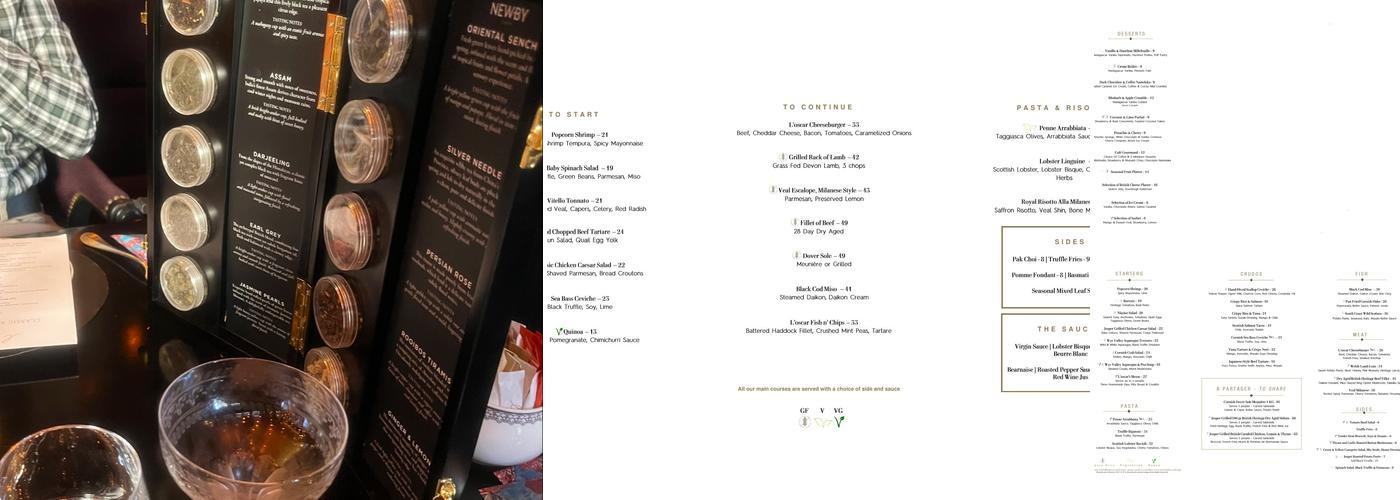 L'oscar Restaurant Menu
