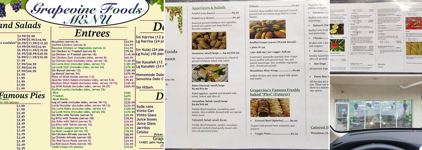 Grapevine Foods Menu