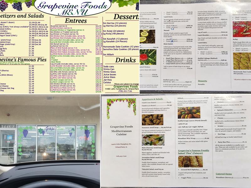 Grapevine Foods Menu