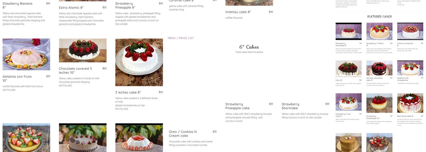 Pierre's Bakery Menu