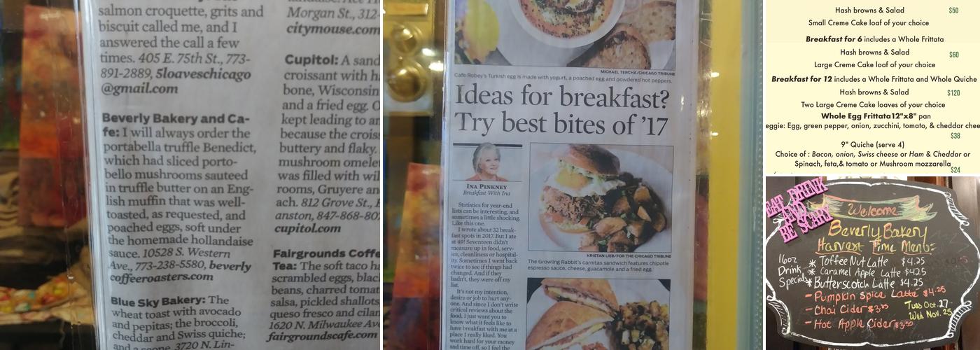 Beverly Bakery Menu