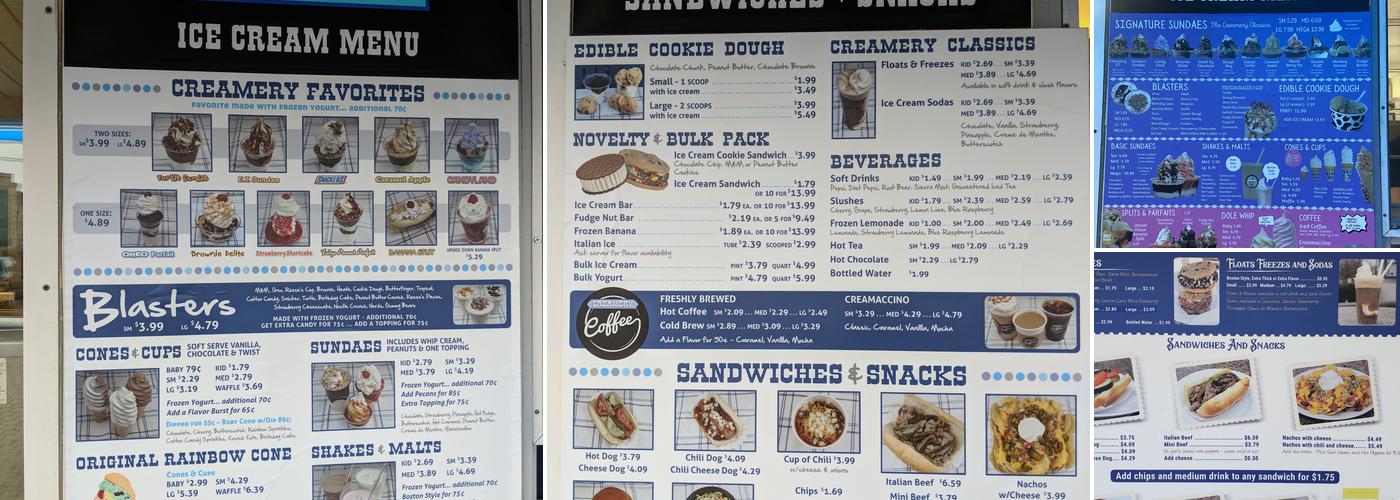 Creamery Menu