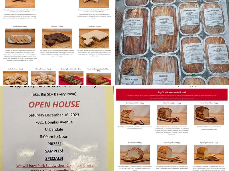 Big Sky Bread Iowa Menu