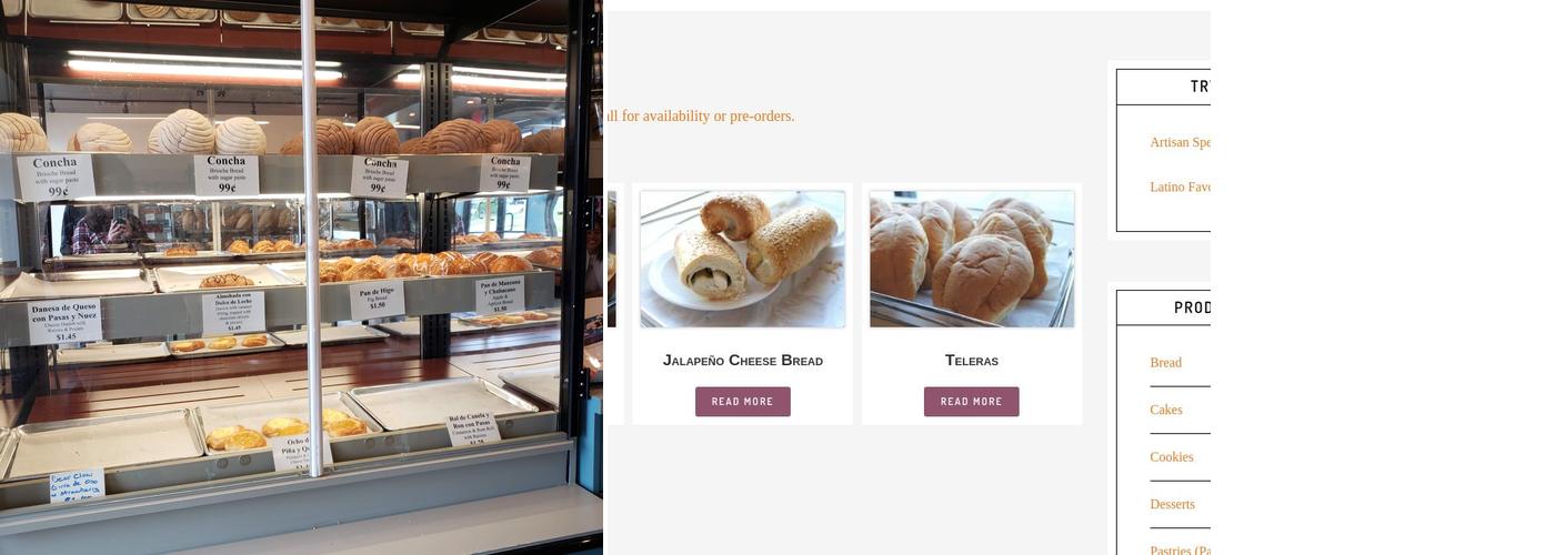 Artisan Bakery and Pastries Menu